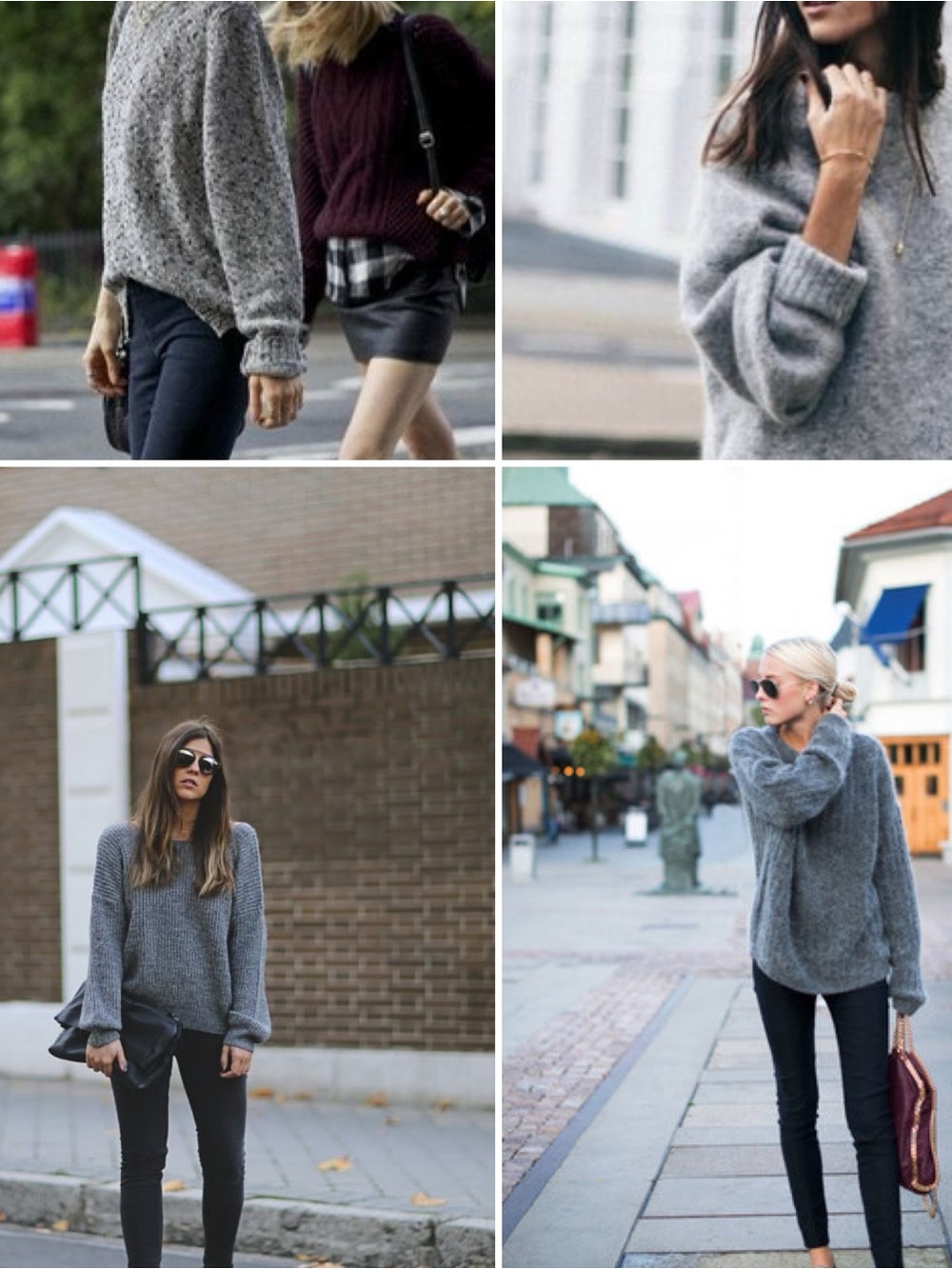 rag & bone Chunky Grey Crewneck Sweater